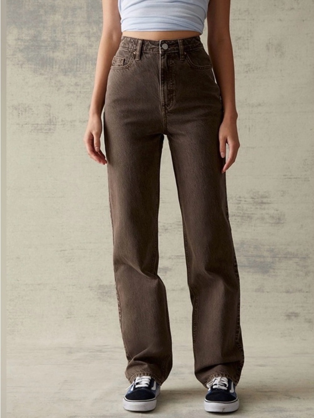 Pacsun 90’s Boyfriend High-Rise Straight Leg Jeans in  Brown